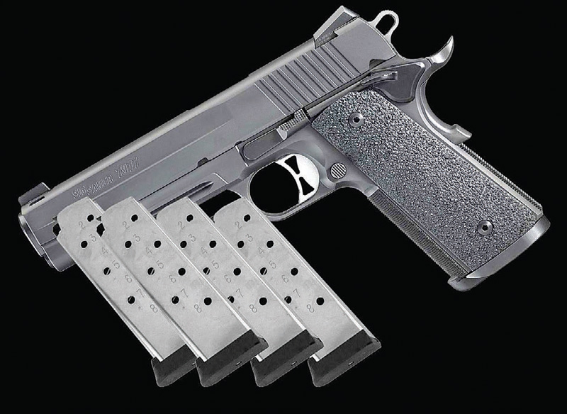SIG-Sauer-1911-TACOPS-with-four-eight-round-magazines