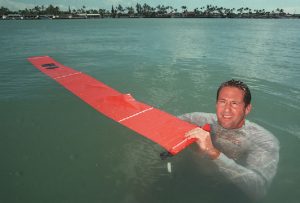 See-Rescue-Streamer-inventor,-Dr--Robert-Yonover,-tests-his-product-in-the-water