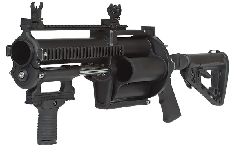 Tactical-4-Shot-Launcher-is-made-of-lightweight-aluminum-alloy