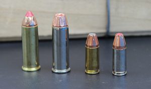 225-grain-.44-Magnum-and-+P-9mm-loads-fly-an-almost-identical-arc-to-the-target,-so-shooter-can-practice-the-same-holds-for-service-and-field-applications