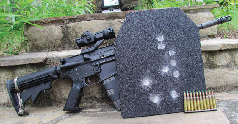 AR500-Armor-steel-plate-shrugged-off-these-M855-green-tipped-ball-rounds-fired-through-an-M4-carbine-with-ease