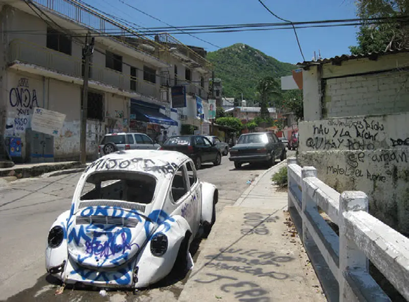 An-obvious-bad-part-of-town-in-Guerrero,-Mexico