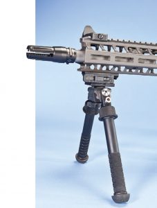 Atlas-bipod-and-B.E.-Meyers-249-Saker-(249S)-5.56mm-flash-hider