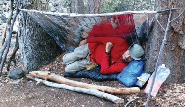 Author-uses-Mylar-space-blanket-as-his-shelter-during-overnight-stay-in-the-woods