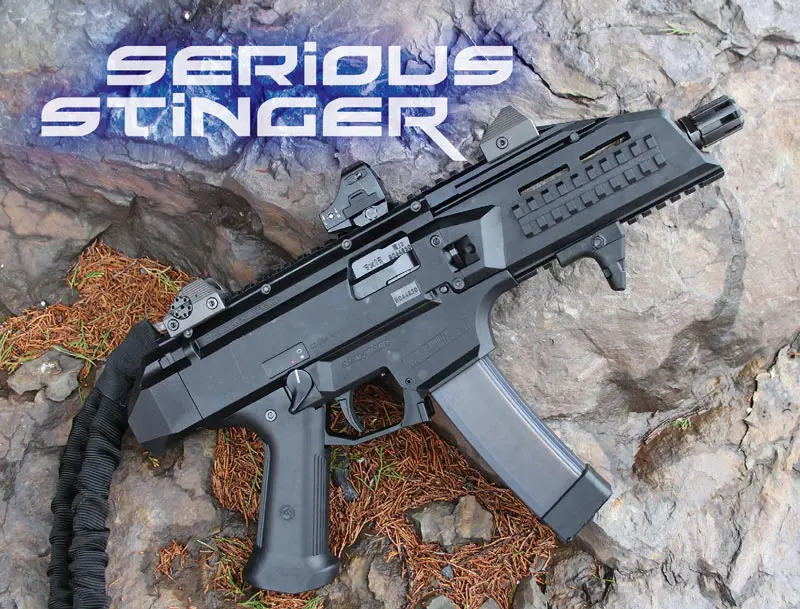 CZ-Scorpion-EVO-3’s-frame-is-made-from-polymer,-with-Picatinny-rails-featured-prominently