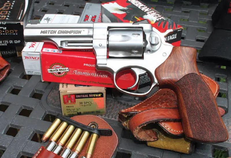 GP100-Match-Champion-was-tested-with-a-variety-of-loads,-including-both-.357-Magnum-and-.38-Special.