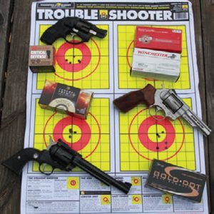 Shared-target-among-three-Ruger-revolvers-fired-from-Champion-pedestal-rest