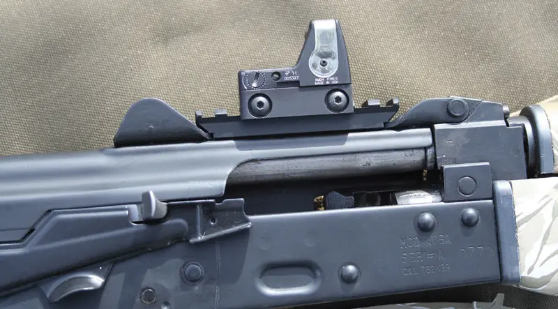 StormWerkz-scope-mount-was-drilled-and-tapped-into-Yugo-AK-SBR’s-top-cover