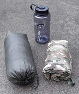 Superfly-(left)-in-stuffsack-and-Swack-Shack-(right)-rolled-up-for-packed-size-comparison