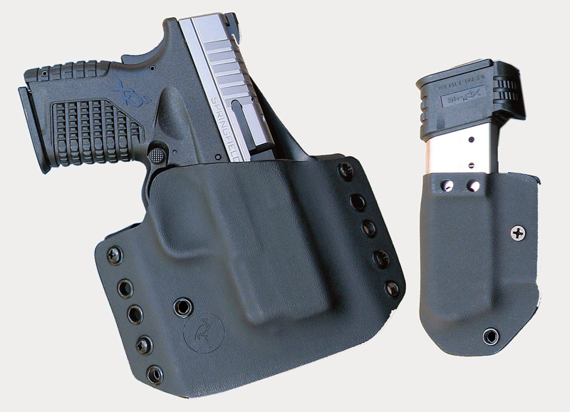 XD-S-and-X-Tension-magazine-parked-in-Black-Flamingo-Tactical-holster-and-magazine-pouch.