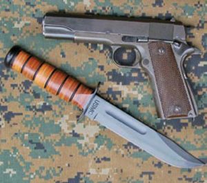 1943-Remington-Rand-1911-with-USMC-Ka-Bar