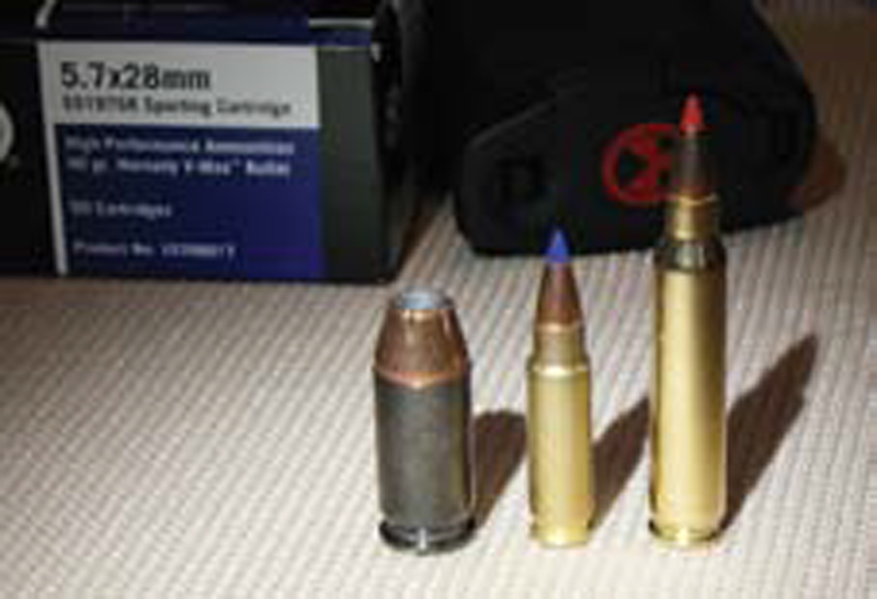 5.7x28mm-round-(center)-compared-to-.45-AC-P-and-5.56x45mm