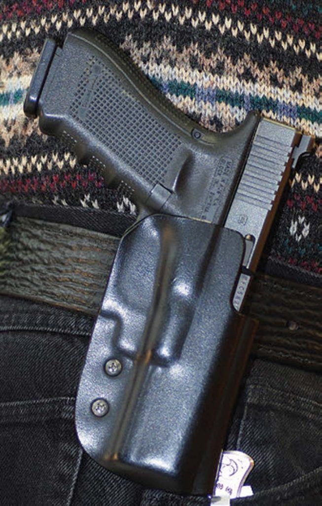 Author’s-everyday-carry-rig—straight-drop-Blade-Tech-Standard-Belt-Holster—was-pressed-into-service-as-half-of-two-gun-belt-rig