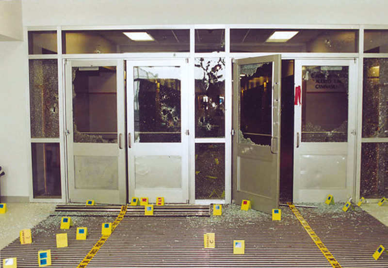 Crime-scene-at-Columbine-High-School’s-entryway