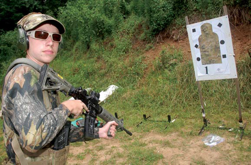 Fourteen--year-old-Mike-McInnis-runs-HS-at-Basic-Carbine-Class-in-Culpeper,-Virginia