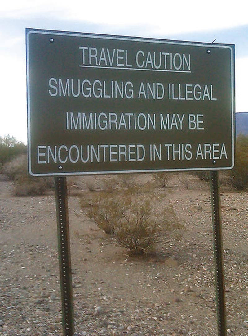 Many-signs-in-southwest-portion-of-Pinal-County,-Arizona-warn-citizens-of-impending-dangers