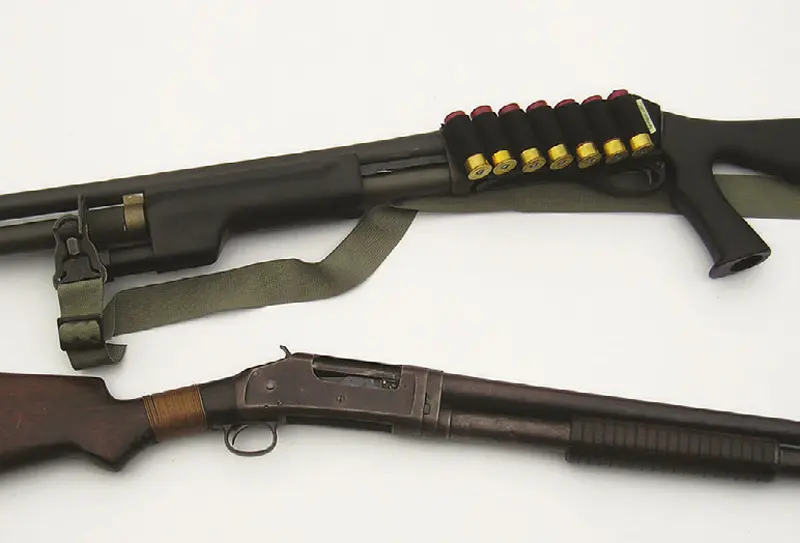 One-hundred-years-ago,-the-Winchester-97-pump-shotgun-was-the-equivalent-of-today’s-customized-Remington-870-pump-shotgun