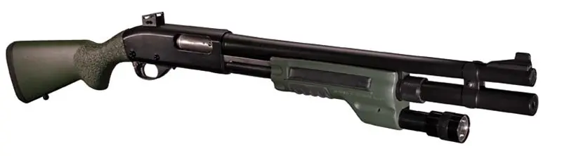 Remington-870-modified-with-much-copied-classic-Robar-front-sight