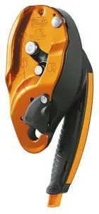 Small-Petzl-I’D-in-gold,-designed-for-7-16-inch-rescue-rope