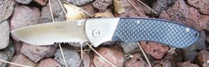 Sort-of-a-manly-man-folder,-the-X-Alt-features-a-flat-ground-blade,-stainless-bolsters,-and-carbon-fiber-handles