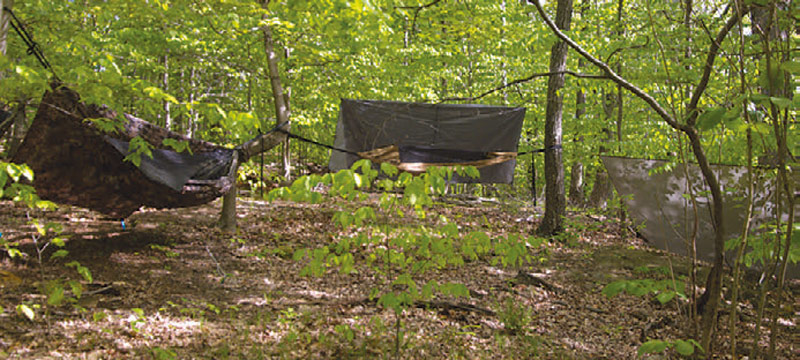 Tarps-and-hammocks,-from-left-to-right