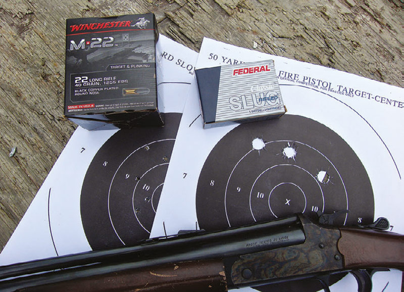 50-yard-group-with-the-.22-barrel-and-20-gauge-barrel-using-slugs