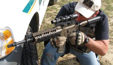 Ft.-Benning-officer-shoots-from-typical-field-position-the-patrol-car.