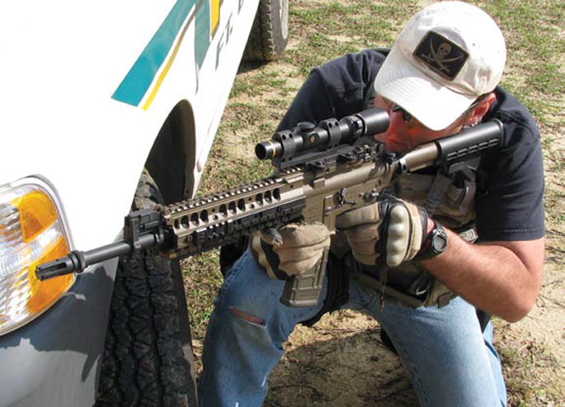 Ft.-Benning-officer-shoots-from-typical-field-position-the-patrol-car.