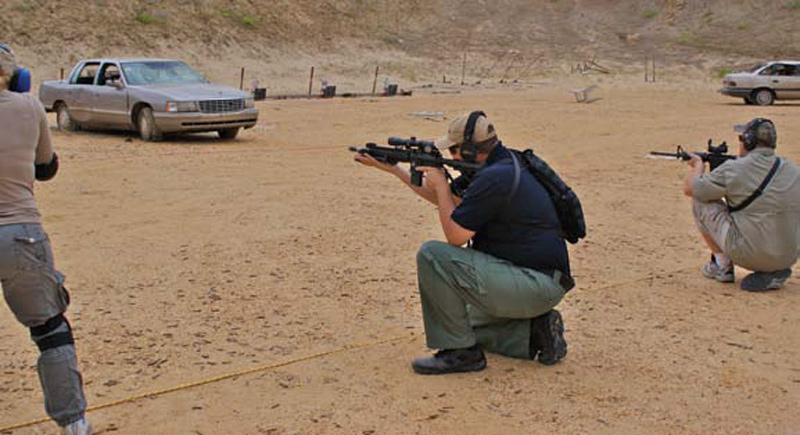 Students-practice-firing-on-command-from-seven-yard-line-to-demonstrate-wide-disparity-of-point-of-aim