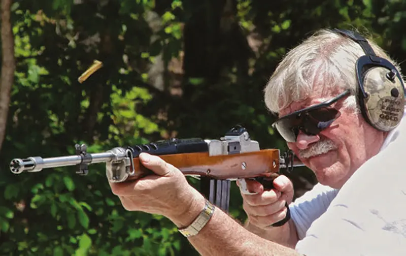 Although-Mini-14-GB-with-folding-stock-is-very-handy,-the-stock-is-not-especially-comfortable-for-actual-shooting