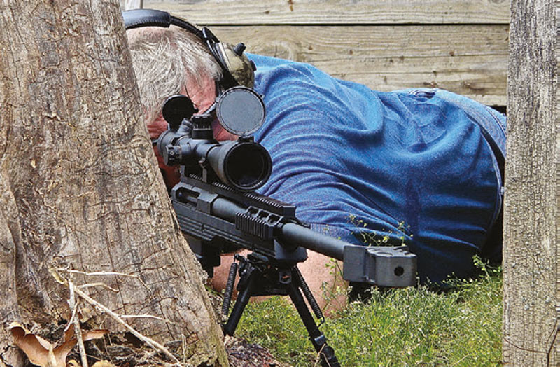 Thompson-shoots-AR-30A1-prone-using-“cover”-to-simulate-actual-combat-usage